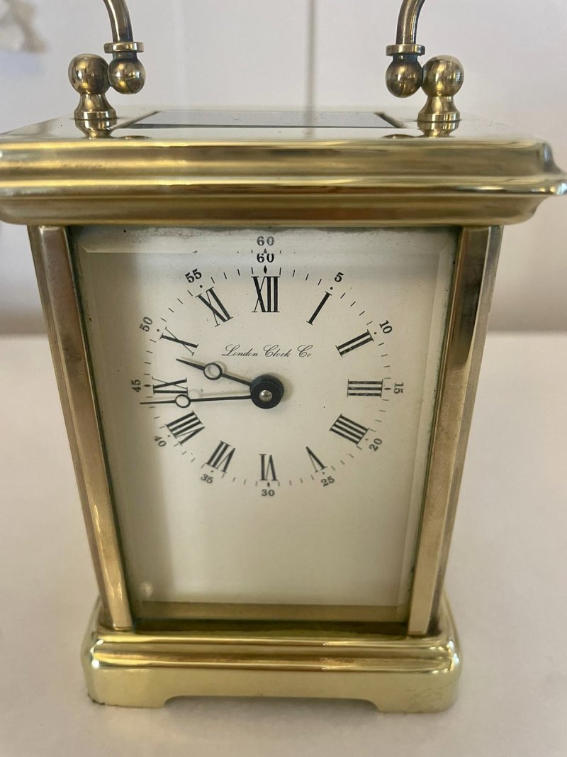 Antique Edwardian Quality Brass Carriage Clock - Image 6